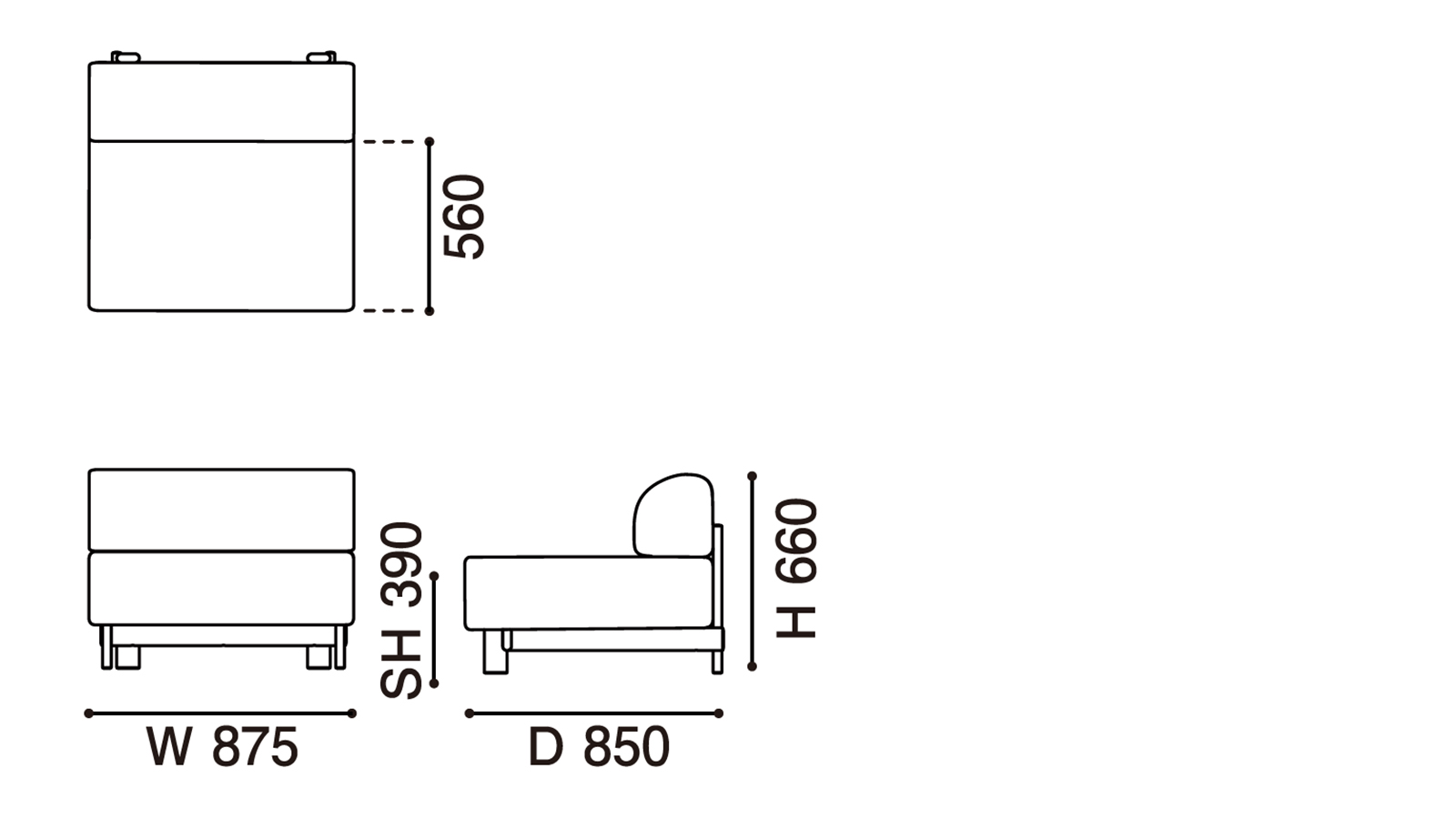 Elephant Sofa 1-Seater Bench ‒ KARIMOKU NEW STANDARD (KNS)